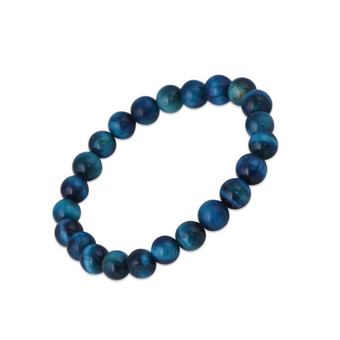 8 mm Men's Bracelet with Blue Tigreous Stone