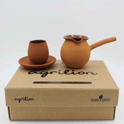 Agrilion Pottery Coffee Pot And Coffee Cup - Thumbnail