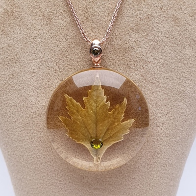 AmbeNus262 Sycamore Zircon Stone Necklace - Thumbnail