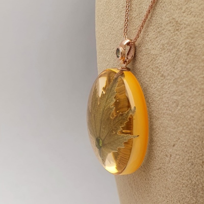 AmbeNus262 Sycamore Zircon Stone Necklace - Thumbnail