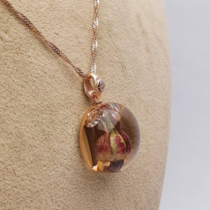 AmbeNus664 Gonca & Gümüş Sonsuzluk Kolye - 5