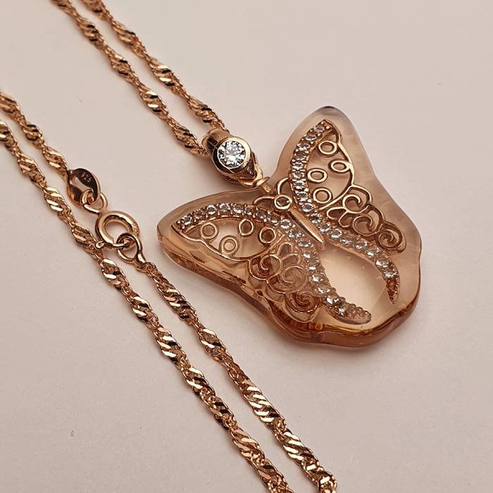 AmbeNus792 (Silver Butterfly Necklace)