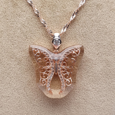 AmbeNus792 (Silver Butterfly Necklace) - Thumbnail