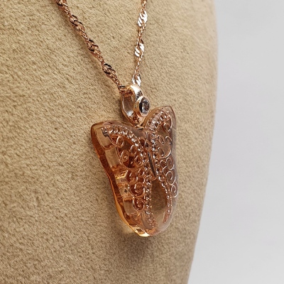AmbeNus792 (Silver Butterfly Necklace) - Thumbnail