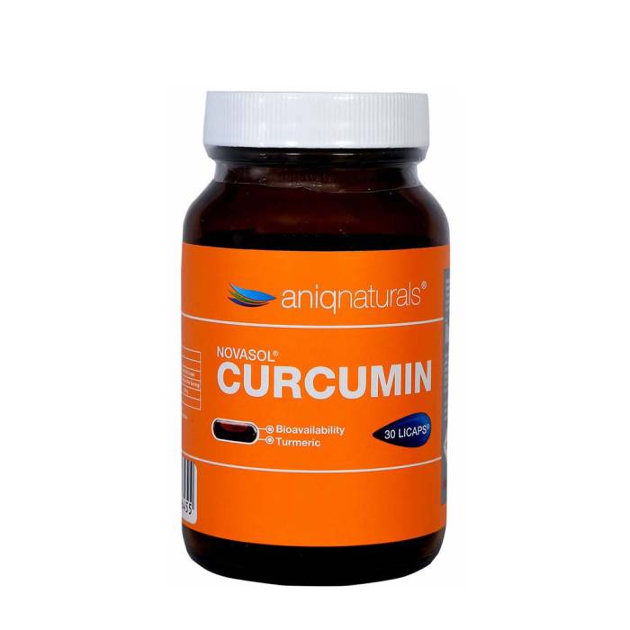 Aniqnaturals Novasol Curcumin Turmeric Extract 30 Licaps