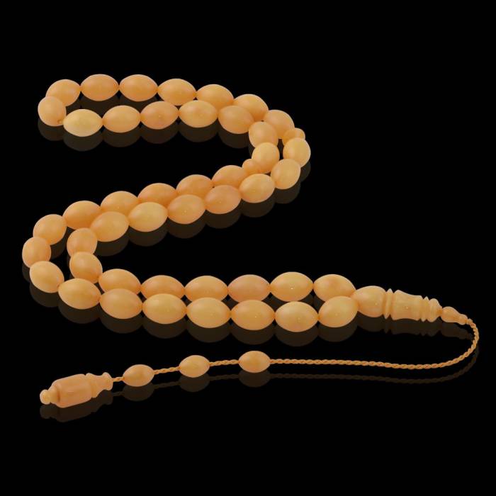 Barley Cut 45 Habbeli Natural Amber System Tassel Rosary 24 Gr