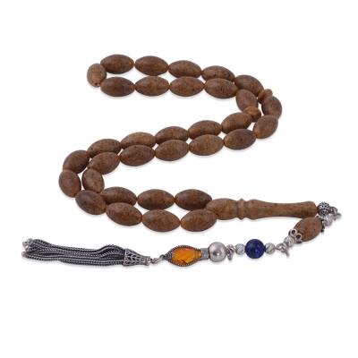 Arpa Kesim 8x13 mm Press Kehribar 18.25 gr Tesbih Antik Renk - nusnus