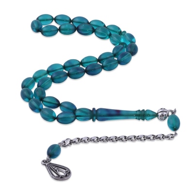 nusnus - Barley Cut Green Squeezed Amber Rosary