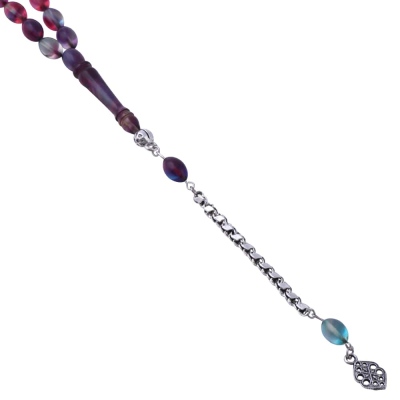 Barley Cut Coloured Squeezing Amber Rosary - Thumbnail