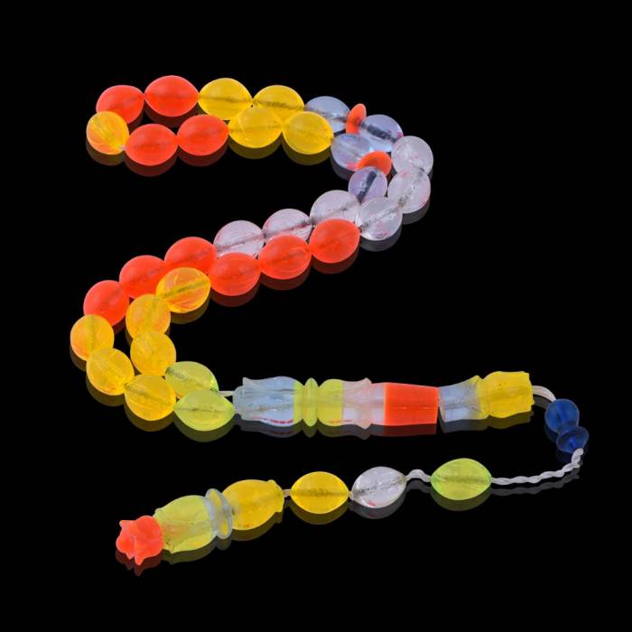 Arpa Kesim Renkli Uçak Camı Tesbih Tbu19 - 2