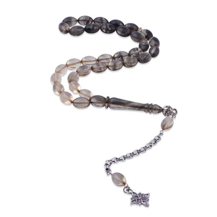 Barley Cut Transparent Squeezing Amber Rosary