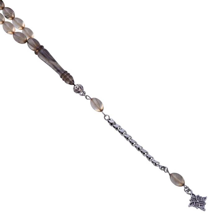 Barley Cut Transparent Squeezing Amber Rosary