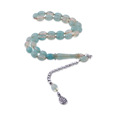 nusnus - Barley Cut Turquoise Squeezing Amber Rosary