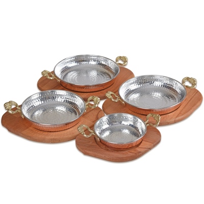 Bakır Sahan ve Ahşap Altlık 20 cm - 4