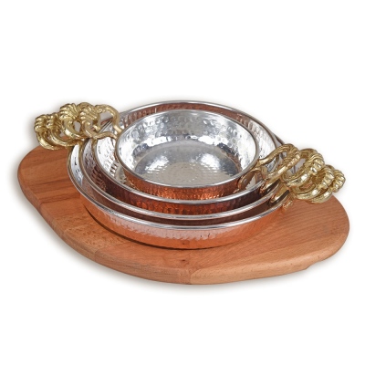 Bakır Sahan ve Ahşap Altlık 20 cm - 5