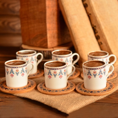 Bambum Dibek 6 Kişilik Kahve Fincan Takımı - Thumbnail