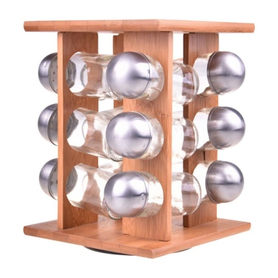 Taşev - Bambum Fontina - 12-piece Rotating Spice Rack
