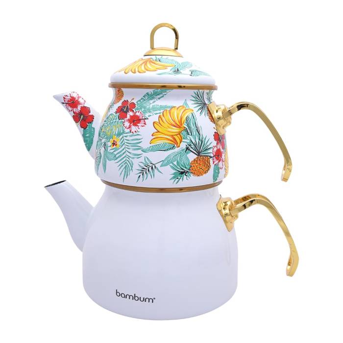 Bambum Summer - Teapot Set White Patterned