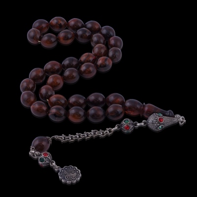 Barley Cut Katalin Silver Tasseled Rosary TBU 51 - Thumbnail