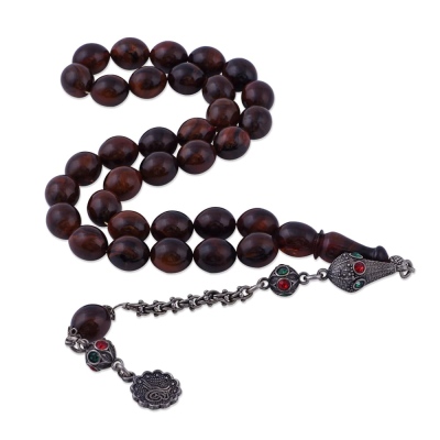 Barley Cut Katalin Silver Tasseled Rosary TBU 51 - Thumbnail