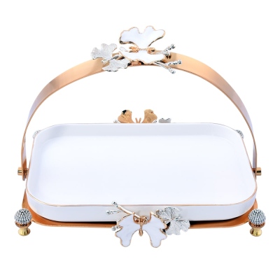 OASİS - White Butterfly Top Handle Service Small (Width : 18 Cm / Length : 23 Cm)