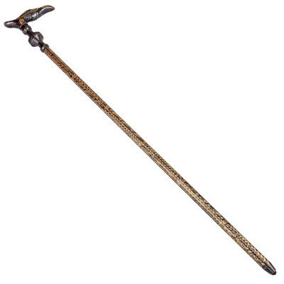 nusnus - Black Color Copper Vulture Embroidered Walking Stick No:2