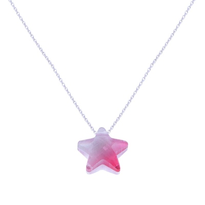 nusnus - Burgundy Colour Transition Starry 925 Sterling Silver Necklace for Women