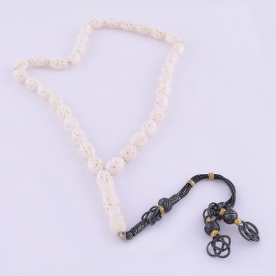 nusnus - Camel Bone Rosary 1000 Sterling Silver Tasseled SB07