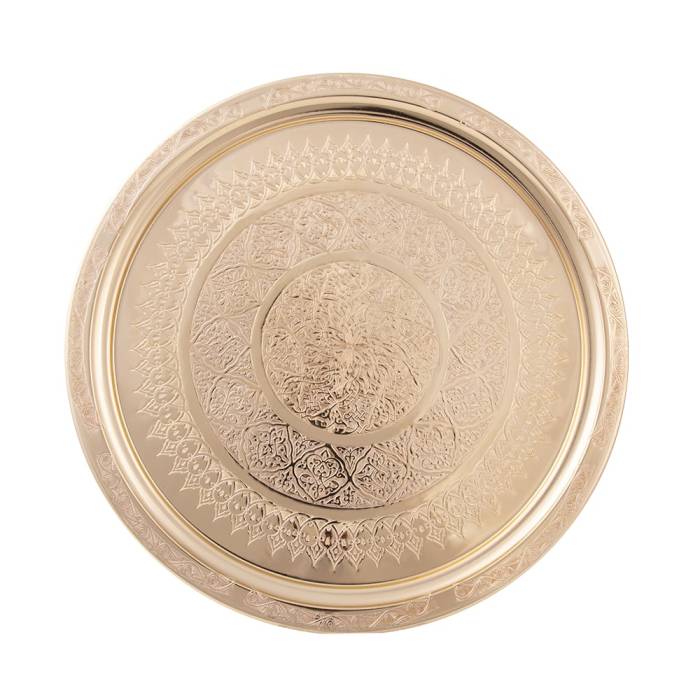 Canba Beylerbeyi Turkuaz Butik Bakir Tabak 38 cm - 1