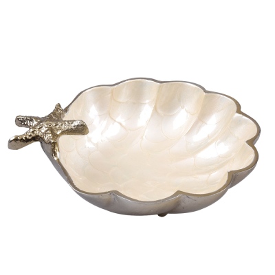 Canba Silver Gold Sea Star Oyster Medium Bowl 21X21X5 Cm - 2
