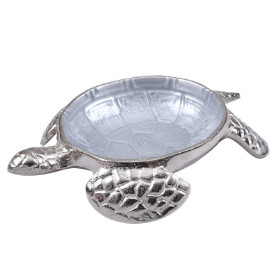 Canba Gümüş Gri Kaplumbağa Büyük Kase 25X21X5 cm - Thumbnail