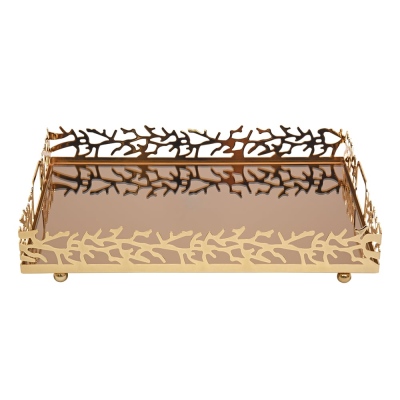 Canba - Canba M Gold Rectangular Tray 40 Cm