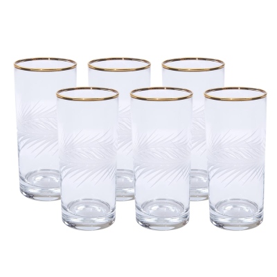 Canba Sandy Boutique 6-piece Soft Drink Glass Gold - Thumbnail