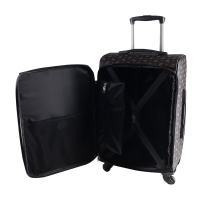 Cantas CS Printed 4 Wheeled Medium Size Suitcase 555/013 Black - Thumbnail
