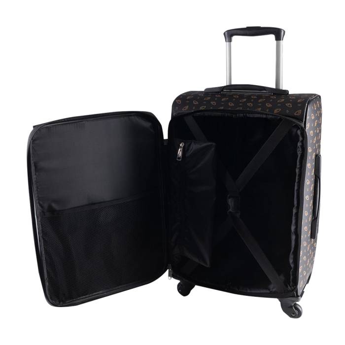 Cantas CS Printed 4 Wheeled Medium Size Suitcase 555/013 Black