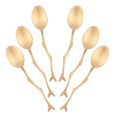 OASİS - Teaspoon Gold Branch Handle 6 pcs