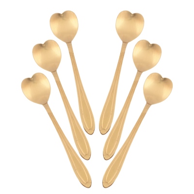 OASİS - Teaspoon Gold Heart 6 pcs