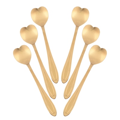 OASİS - Teaspoon Gold Heart 6 pcs