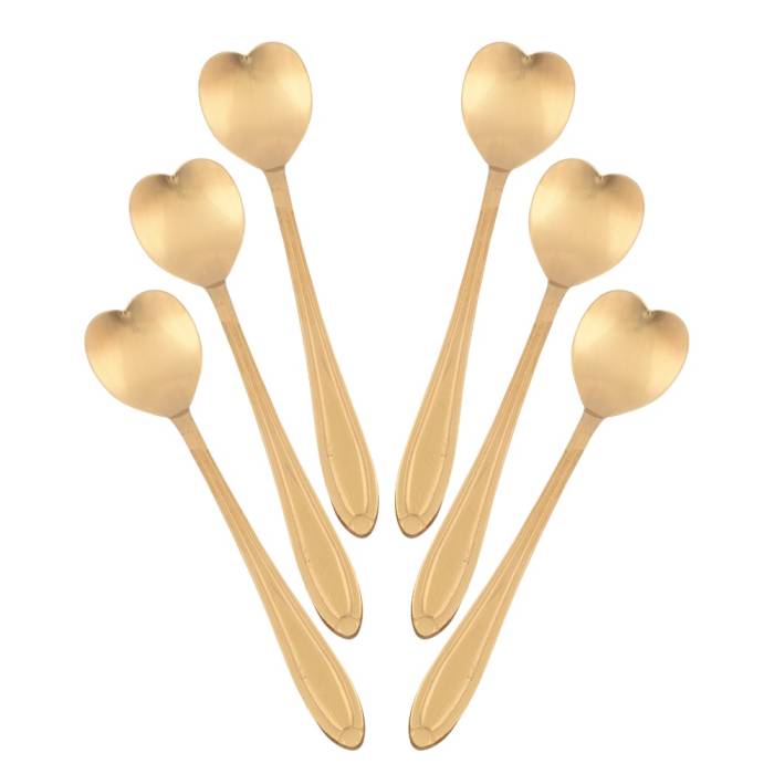Teaspoon Gold Heart 6 pcs