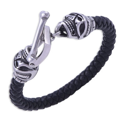 nusnus - CB-5004 Black Skull Men Bracelet