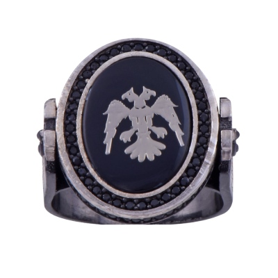 nusnus - Double Headed Eagle Model Men's Silver Ring 14.9 gr