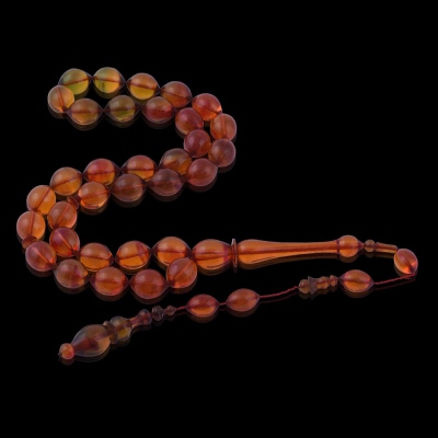 Colorful Fire Amber Masterwork Rosary ELT16 - Thumbnail