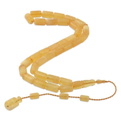 Damla Kehribar Kapsül Kesim 25.8 gr 8 mm Sistemli Milky Tesbih - nusnus