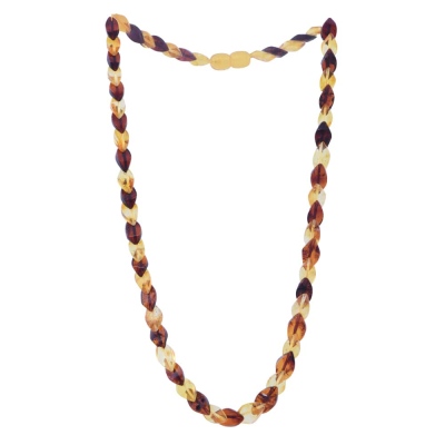 Drop Amber Necklace Coloured 8.6 g (Red-Lemon) - Thumbnail