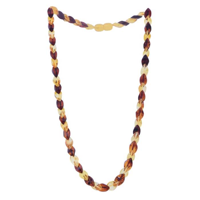 Drop Amber Necklace Coloured 8.6 g (Red-Lemon)