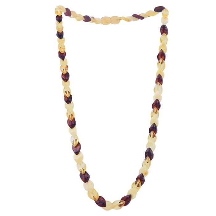 Drop Amber Necklace Coloured 8.9 gr (Red-Cream-Lemon) - 1