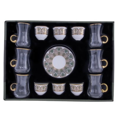Decorium 18 Piece Handled Tea and Mirra Set Hürrem M02028 - Thumbnail