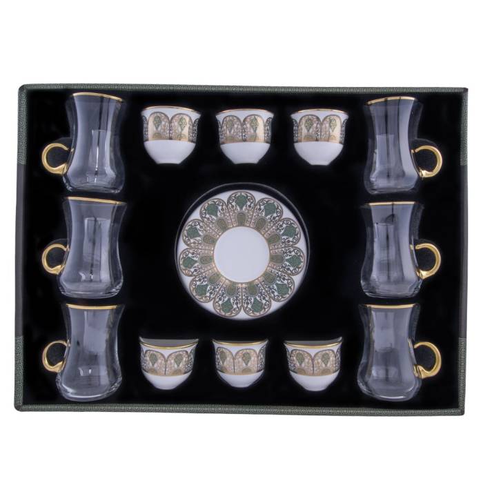 Decorium 18 Piece Handled Tea and Mirra Set Hürrem M02028