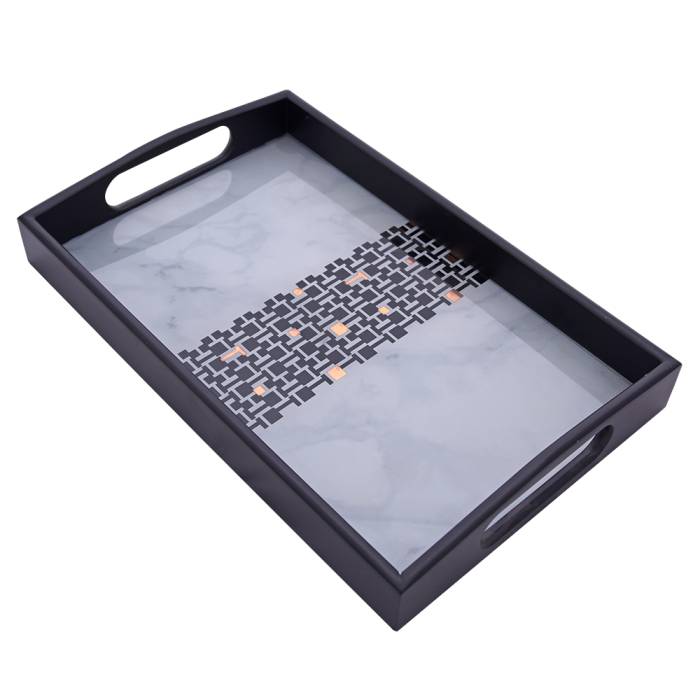 Decorium 21X33 Rectangular Tray Monochrome Ars 4672 Ak