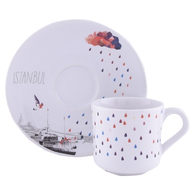 Decorium - Decorium Ars 1518 4-Piece Coffee Set Colorful Cloud